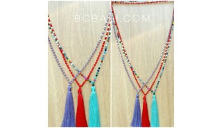 fashion necklace tassels bead crystal mix colorful wholesale alot free shipping